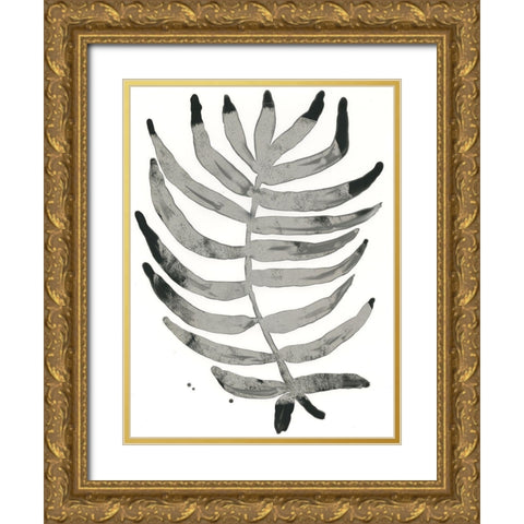 Foliage Fossil IV Gold Ornate Wood Framed Art Print with Double Matting by Vess, June Erica