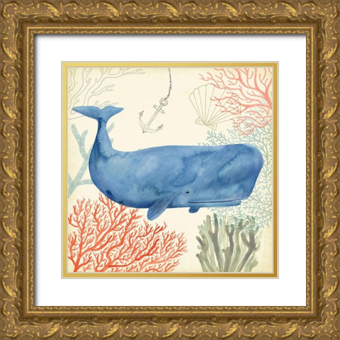 Underwater Whimsy I Gold Ornate Wood Framed Art Print with Double Matting by Borges, Victoria