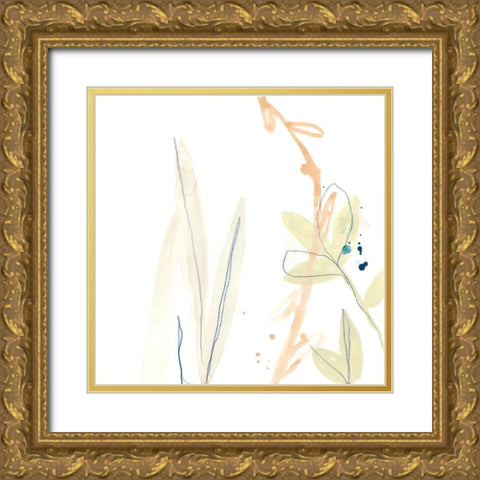 Botany Gesture I Gold Ornate Wood Framed Art Print with Double Matting by Vess, June Erica