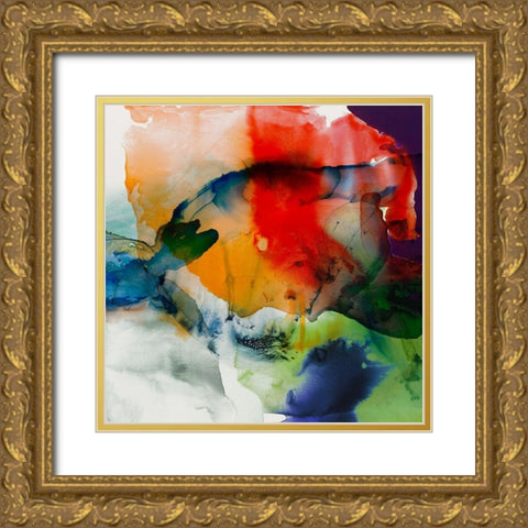 Vibrant Terrain I Gold Ornate Wood Framed Art Print with Double Matting by Jasper, Sisa
