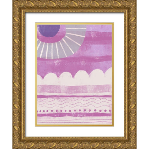 Pink Dream I Gold Ornate Wood Framed Art Print with Double Matting by Deans, Karen