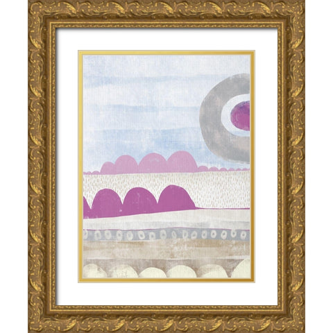 Pink Dream III Gold Ornate Wood Framed Art Print with Double Matting by Deans, Karen