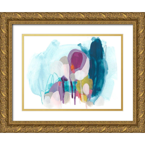 Colorful Orbit III Gold Ornate Wood Framed Art Print with Double Matting by Vess, June Erica