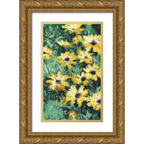 Floral Impressions II Gold Ornate Wood Framed Art Print with Double Matting by Wang, Melissa