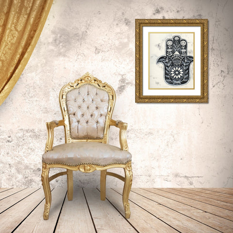 Day Hamsa II Gold Ornate Wood Framed Art Print with Double Matting by Popp, Grace
