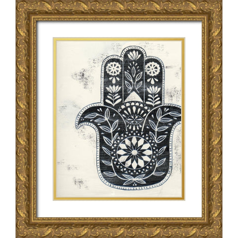 Day Hamsa II Gold Ornate Wood Framed Art Print with Double Matting by Popp, Grace
