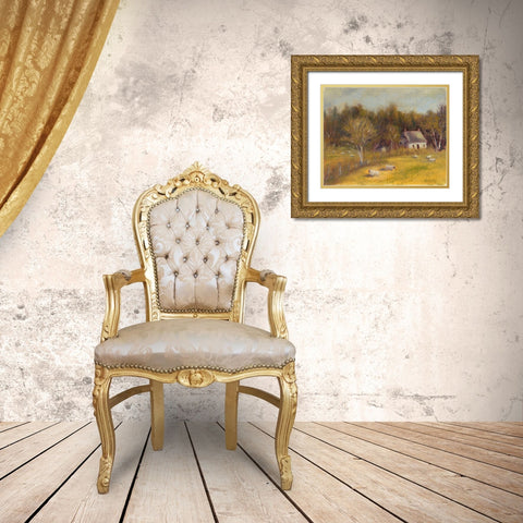 Cottage Meadow I Gold Ornate Wood Framed Art Print with Double Matting by Wendling, Marilyn