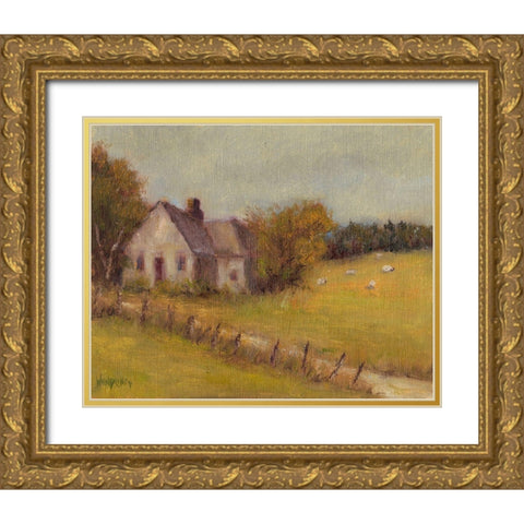 Cottage Meadow II Gold Ornate Wood Framed Art Print with Double Matting by Wendling, Marilyn