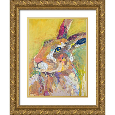 Harvey The Hare Gold Ornate Wood Framed Art Print with Double Matting by St. Hilaire, Elizabeth