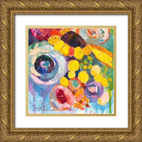 Bold Blooms V Gold Ornate Wood Framed Art Print with Double Matting by St. Hilaire, Elizabeth
