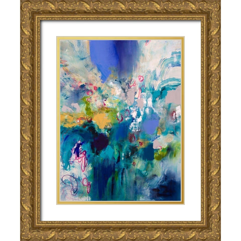 Ultramarine I Gold Ornate Wood Framed Art Print with Double Matting by Gardner, Jennifer