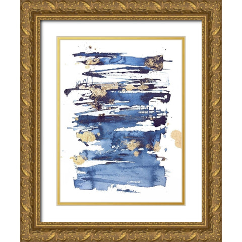 Blue Rapture II Gold Ornate Wood Framed Art Print with Double Matting by Contacessi, Julia