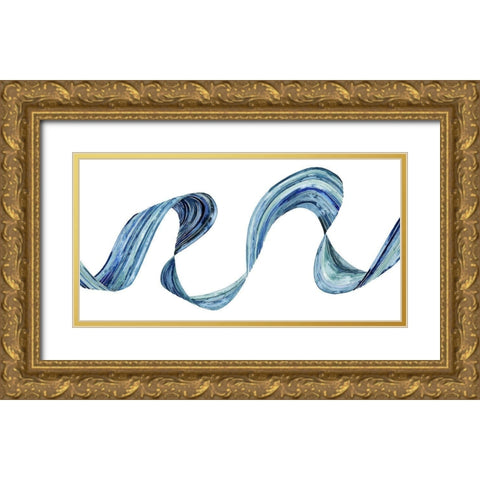 Blue Rush II Gold Ornate Wood Framed Art Print with Double Matting by Popp, Grace