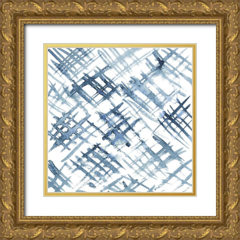 Indigo Ripple VIII Gold Ornate Wood Framed Art Print with Double Matting by Popp, Grace