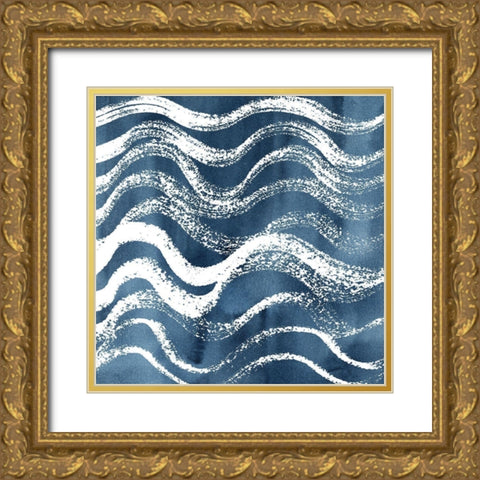 Indigo Ripple IX Gold Ornate Wood Framed Art Print with Double Matting by Popp, Grace