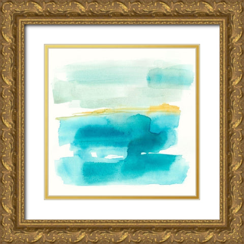 Liquid Horizon I Gold Ornate Wood Framed Art Print with Double Matting by Goldberger, Jennifer