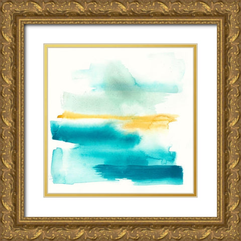 Liquid Horizon II Gold Ornate Wood Framed Art Print with Double Matting by Goldberger, Jennifer
