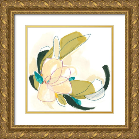 Abstract Orchid III Gold Ornate Wood Framed Art Print with Double Matting by Vess, June Erica