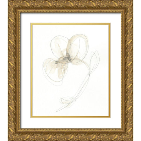 Garden Gestures I Gold Ornate Wood Framed Art Print with Double Matting by Vess, June Erica