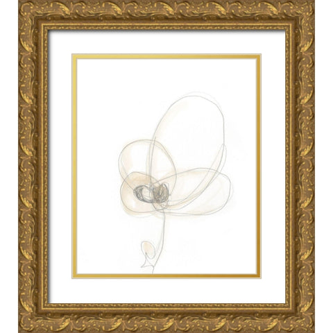 Garden Gestures IV Gold Ornate Wood Framed Art Print with Double Matting by Vess, June Erica