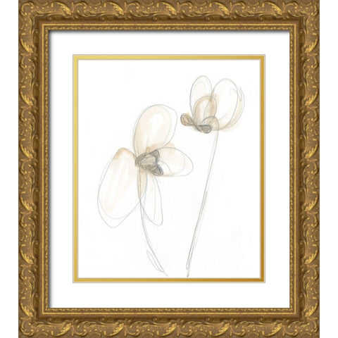 Garden Gestures VI Gold Ornate Wood Framed Art Print with Double Matting by Vess, June Erica