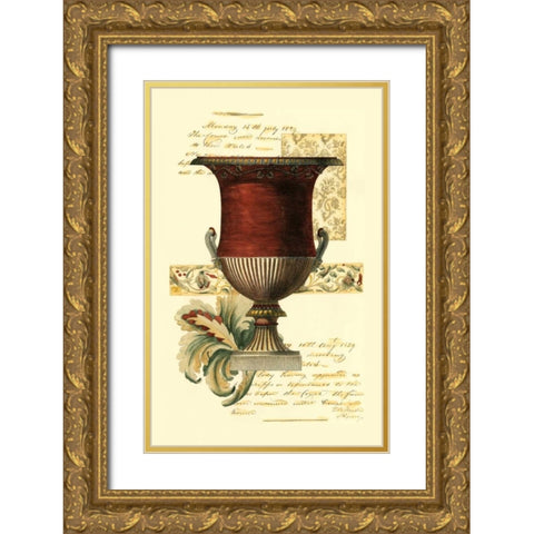 Transitional Urn I Gold Ornate Wood Framed Art Print with Double Matting by Vision Studio