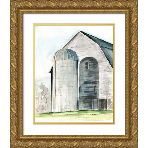 Weathered Barn I Gold Ornate Wood Framed Art Print with Double Matting by Parker, Jennifer Paxton