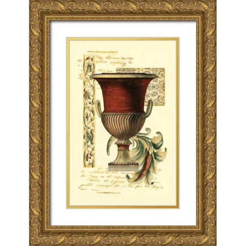 Transitional Urn II Gold Ornate Wood Framed Art Print with Double Matting by Vision Studio