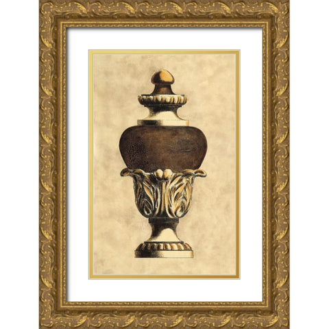 Vintage Urn I Gold Ornate Wood Framed Art Print with Double Matting by Vision Studio