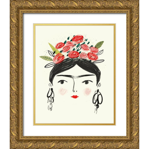 Fridas Dreams II Gold Ornate Wood Framed Art Print with Double Matting by Borges, Victoria