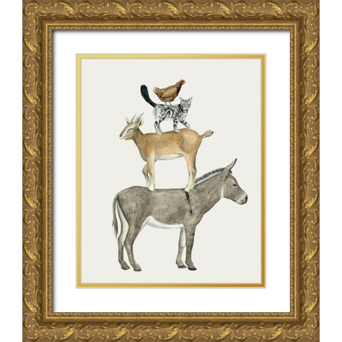 Farmland Family I Gold Ornate Wood Framed Art Print with Double Matting by Popp, Grace