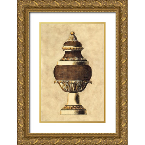 Vintage Urn II Gold Ornate Wood Framed Art Print with Double Matting by Vision Studio