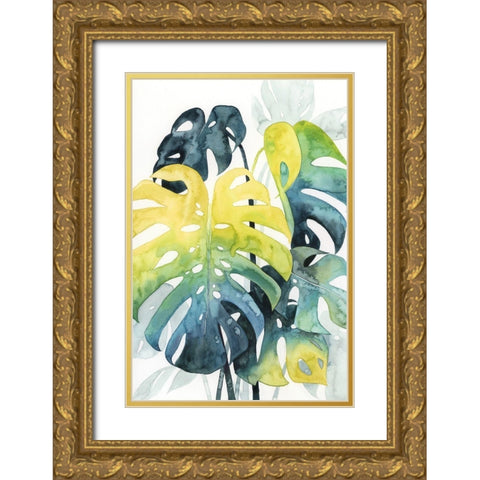 Sunset Palm Composition I Gold Ornate Wood Framed Art Print with Double Matting by Popp, Grace