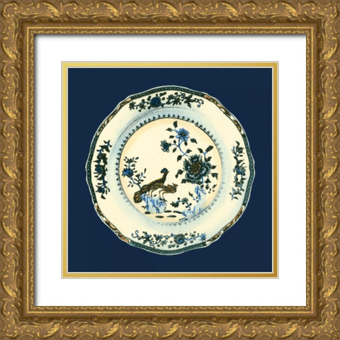 Porcelain Plate IV Gold Ornate Wood Framed Art Print with Double Matting by Vision Studio