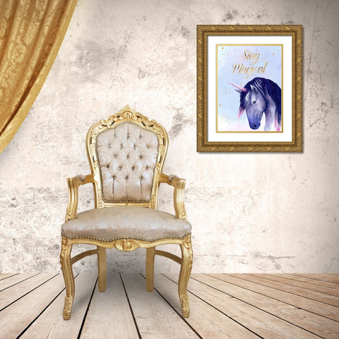 Unicorn Universe  I Gold Ornate Wood Framed Art Print with Double Matting by Popp, Grace