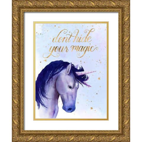 Unicorn Universe  II Gold Ornate Wood Framed Art Print with Double Matting by Popp, Grace