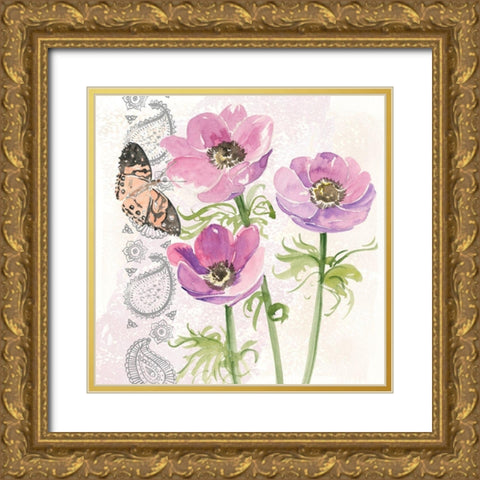 Flowers and Lace I Gold Ornate Wood Framed Art Print with Double Matting by Parker, Jennifer Paxton