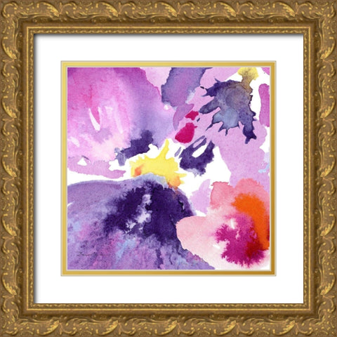 Watercolor Flower Composition IV Gold Ornate Wood Framed Art Print with Double Matting by Evelia Designs