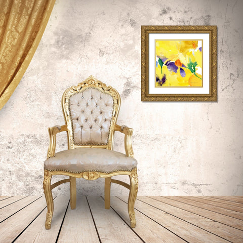 Watercolor Flower Composition V Gold Ornate Wood Framed Art Print with Double Matting by Evelia Designs