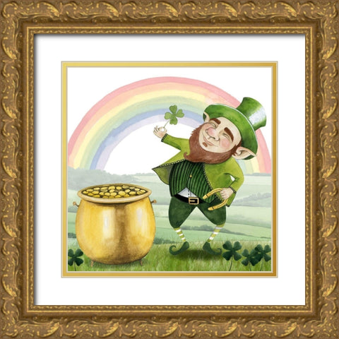 Leprechauns Rainbow I Gold Ornate Wood Framed Art Print with Double Matting by Popp, Grace