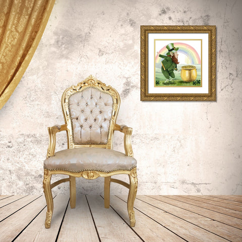Leprechauns Rainbow II Gold Ornate Wood Framed Art Print with Double Matting by Popp, Grace