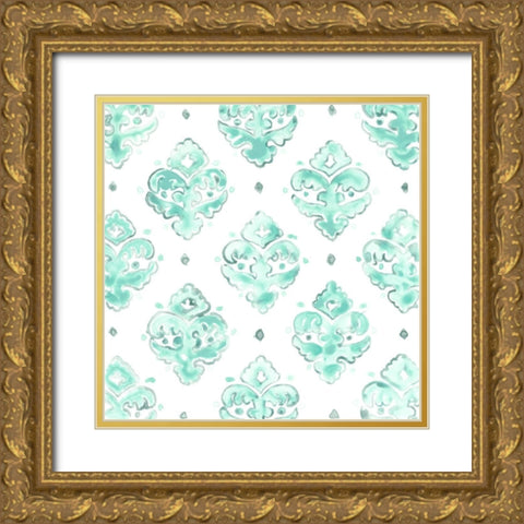Bohemian Textile II Gold Ornate Wood Framed Art Print with Double Matting by Vess, June Erica