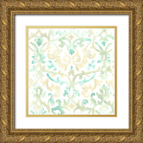 Bohemian Textile IV Gold Ornate Wood Framed Art Print with Double Matting by Vess, June Erica