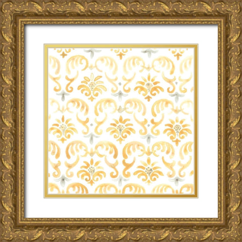 Bohemian Textile IX Gold Ornate Wood Framed Art Print with Double Matting by Vess, June Erica