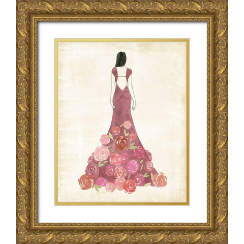 Garland Gown I Gold Ornate Wood Framed Art Print with Double Matting by Popp, Grace