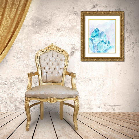 Crystal Facets II Gold Ornate Wood Framed Art Print with Double Matting by Parker, Jennifer Paxton