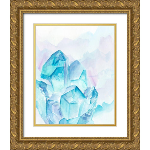 Crystal Facets II Gold Ornate Wood Framed Art Print with Double Matting by Parker, Jennifer Paxton