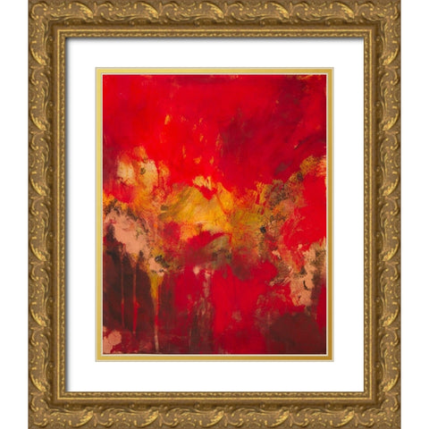 Copper and Red I Gold Ornate Wood Framed Art Print with Double Matting by Gardner, Jennifer
