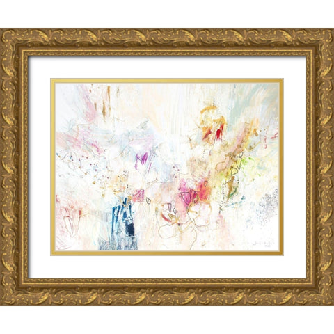 White Series I Gold Ornate Wood Framed Art Print with Double Matting by Gardner, Jennifer