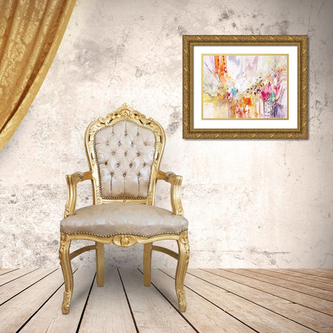 White Series IV Gold Ornate Wood Framed Art Print with Double Matting by Gardner, Jennifer
